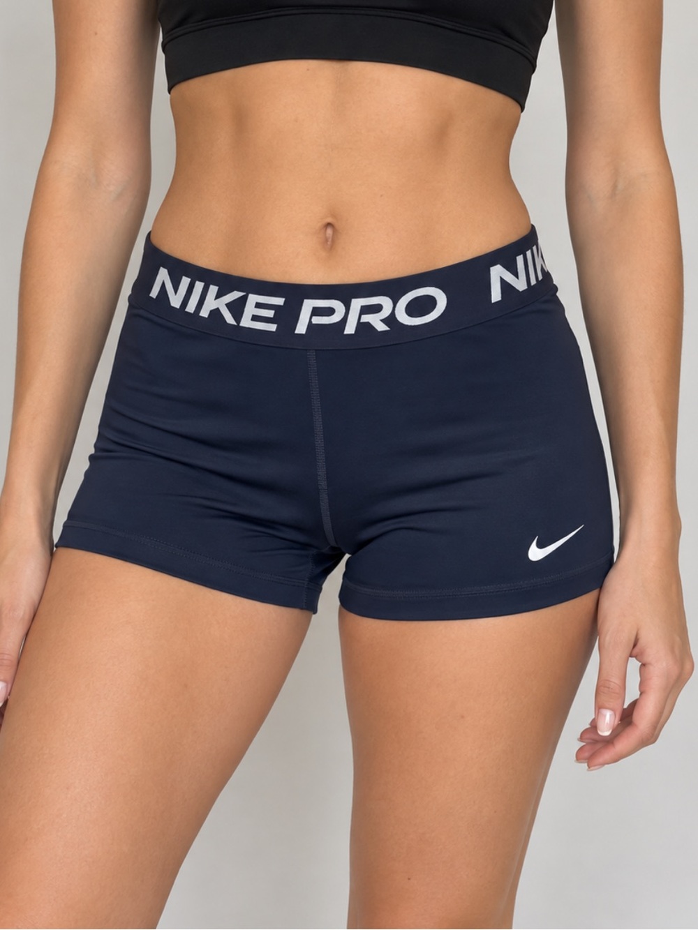 Nike Pro Women’s Medium Navy Compression Shorts 3” Inseam Y2K Athletic